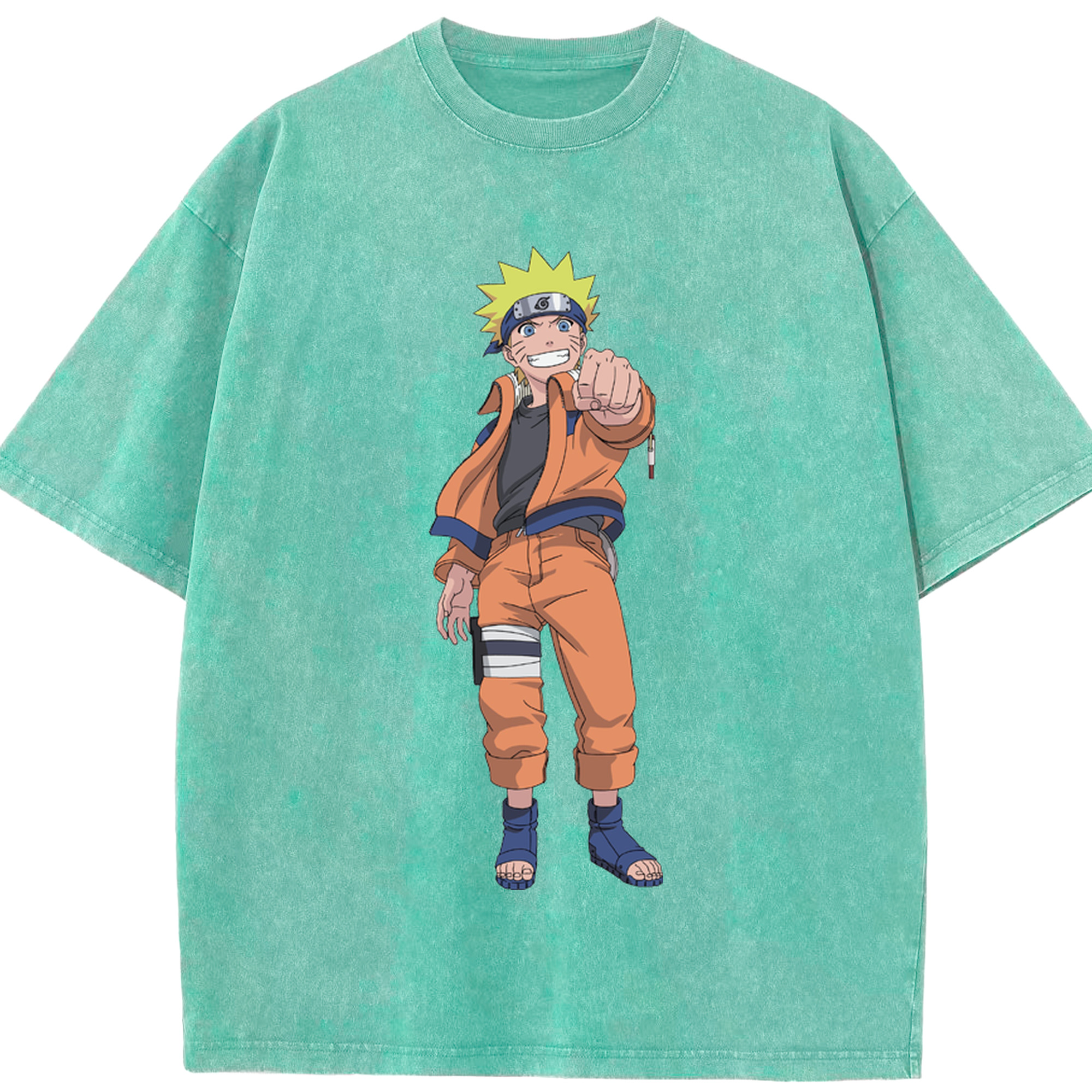 （画像用） NARUTO -ナルト- うずまき ナルト Uzumaki Naruto 綿100% ヴィンテージ風 半袖Tシャツ（フロントプリント）
